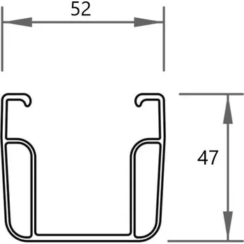 držák na solární panel Hliníkový profil C47-2 4300mm, Novotegra