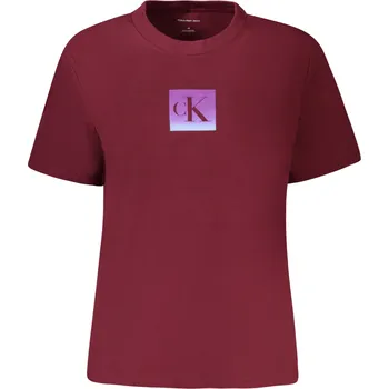 Pánské oblečení CALVIN KLEIN WOMEN'S SHORT SLEEVE T-SHIRT RED Calvin Klein tmavě červená 3360217