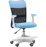 Dětská židle Neoseat MONKEY WHITE s podnoží — látka, bílá / světle modrá