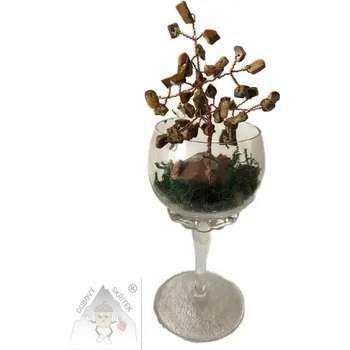 Drahý kámen Dubový skřítek Stromeček štěstí ve skle – Jaspis