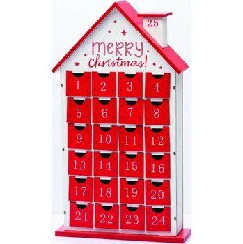 Vánoční dekorace ACA Lighting Vánoční dřevená dekorace adventní kalendář s přihrádkami 24x7,5x42,5cm X0542124