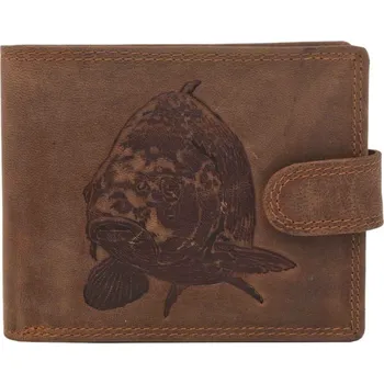 MERCUCIO pánská peněženka světlehnědá embos kapr hlava