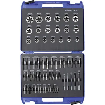 Ruční nářadí NÁSTROJE CZ kazeta AUTO-1 NO M7-M24x1,5 závitníky sadové; závitové čelisti; nástavce - CZZ310-241