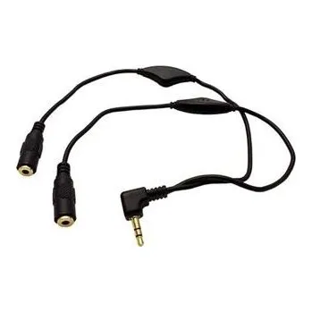 Audio kabel Redukce jack3,5 M - 2x jack 3,5F,regulace hlasitosti, s kablíkem 30cm