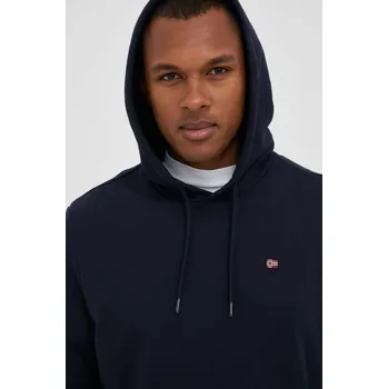 Pánská mikina Mikina Napapijri pánská, tmavomodrá barva, s kapucí, hladká NP0A4FQV1761 59X, vel. S