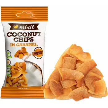 Mixit Mixit kokosové chipsy do kapsy – Karamel