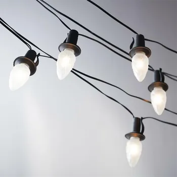 Venkovní osvětlení Prodloužení pro venkovní soupravu LED Filament Šiška bílá, černá kabeláž bez napájení