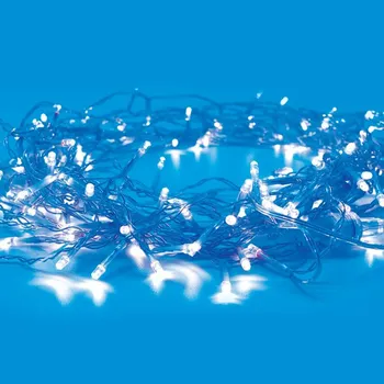 LED osvětlení ACA Lighting 50 LED řetěz na baterie (2xAA), modrá, IP20, 490+30cm, čirý kabel X0650612