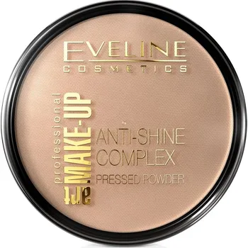 Make-up Eveline Cosmetics Art Make-Up Anti-Shine Complex Pressed Powder Matující minerální pudr s hedvábím 35 Golden Beige 14g