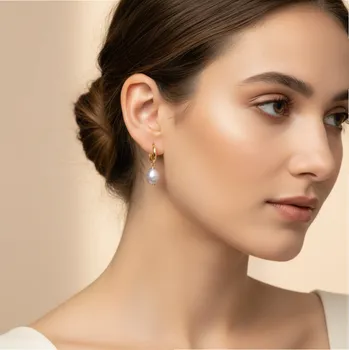 Náušnice VIOLET GOLD WATERDROP Fialová