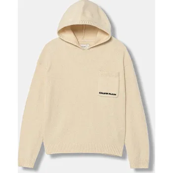 Chlapecká mikina Dětská mikina Calvin Klein Jeans IB0IB02622.128.176.PPY2 béžová 12X, vel. 164