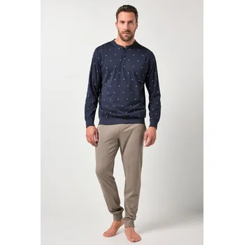 Pánské pyžamo JP1880, Plus size Pyžamo JP1880, břišní střih, dvojdílné, drobný vzor, do 8XL pro plnoštíhlé nadměrná velikost, 843136130-1456, modrý, 7XL, Plus size oblečení, Oblečení pro vysoké muže, Nadměrné velikosti, Oblečení pro plnoštíhlé.