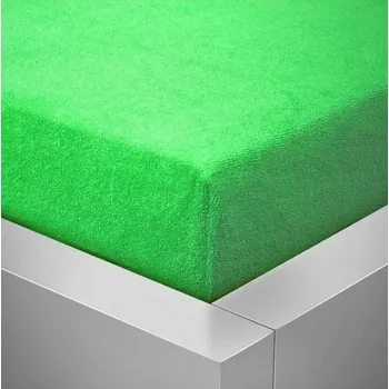 Prostěradlo Froté zelené prostěradlo David jednolůžko 140x200 cm Barva: Zelená, rozměr: 140x200cm