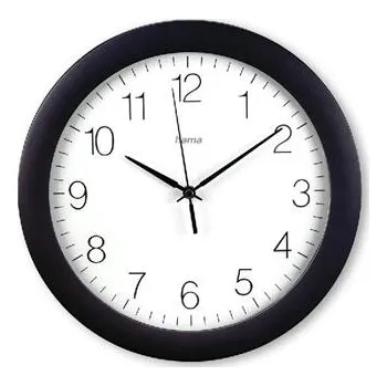 Hodiny Hama Tenerife, nástěnné hodiny řízené rádiovým signálem, 30 cm, černé