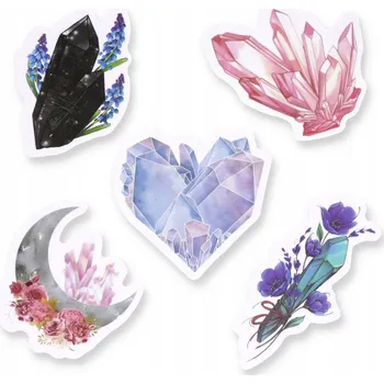 samolepka Samolepky Krystaly Barevné Minerály Kameny Sada 5 kusů Náhodný Výběr