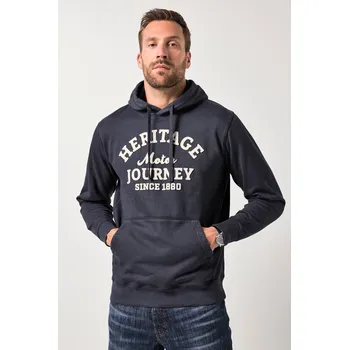 Pánská mikina JP1880, Plus size Mikina s kapucí JP1880, vintage vzhled, kapuce, do 8XL pro plnoštíhlé nadměrná velikost, 843223130-1456, modrý, 7XL, Plus size oblečení, Oblečení pro vysoké muže, Nadměrné velikosti, Oblečení pro plnoštíhlé.