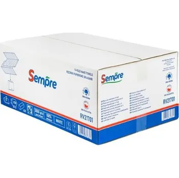 Toaletní papír Ručník Sempre V-fold 2 vrstvy 23 x 21 cm, 3000 ks varianta: karton 3000 ks
