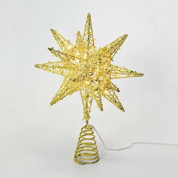 Vánoční osvětlení ACA Lighting zlatá hvězda na stromeček 20 MINI WW LED na baterie 3xAA, IP20 28x5x20cm X112011272