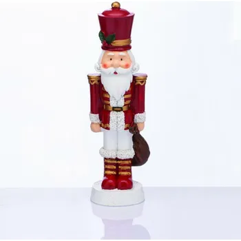 Vánoční dekorace ACA Lighting dekorace louskáček se jmelím červená 35cm X1535208