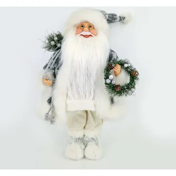 Vánoční dekorace ACA Lighting vánoční dekorace Santa Claus s věncem 90cm X129004