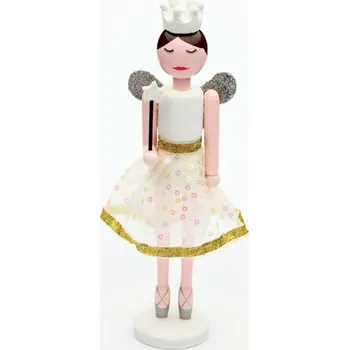 Vánoční ozdoba ACA Lighting louskáček víla bílá a stříbrná 30cm X023004