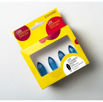 Žárovka Blistr 4 MODRÉ žárovky LED FILAMENT pro svícen 34V/0,2W