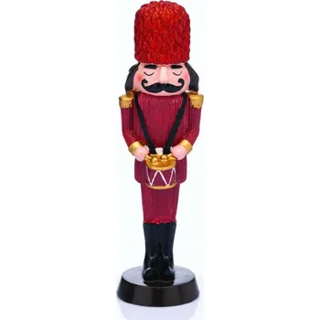 Vánoční dekorace ACA Lighting dekorace louskáček s bubínkem červená 7x6.5x25cm X1525209