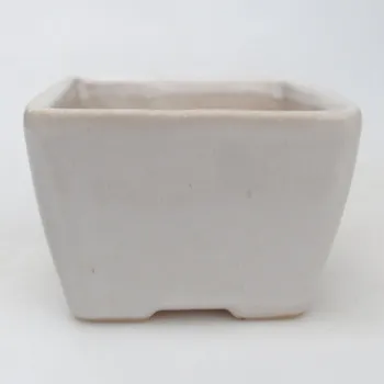 Květináč Keramická bonsai miska 8,5 x 8,5 x 6 cm bílá