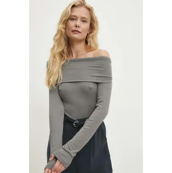 Pánské tričko Tričko s dlouhým rukávem Answear.LAB WZ24.BDD03A.th šedá 90X, vel. M