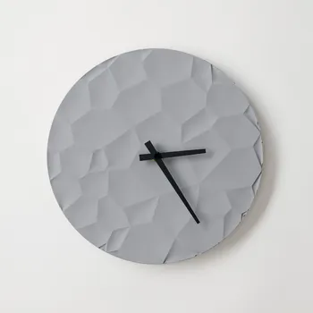 Hodiny ODLITO Betonové nástěnné hodiny Měsíční kráter – šedá – 30 cm – černé ručičky