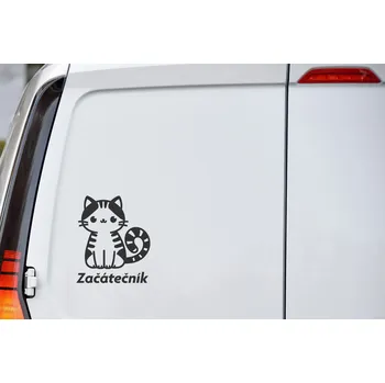 Samolepící dekorace Lepy.cz Samolepka na auto Začátečník, kočka Velikost (šířka x výška): 10x12cm, Barevná varianta: Nugátová hnědá