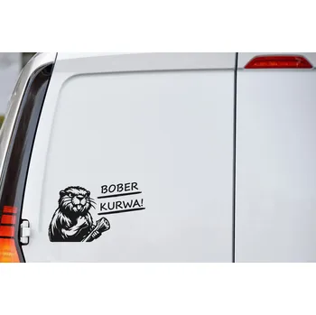 Samolepící dekorace Lepy.cz Samolepka na auto Bober kurwa Velikost (šířka x výška): 15x9cm, Barevná varianta: Světle modrá