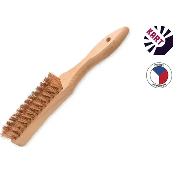 Drátěný kartáč KART Ruční dřevěný kartáč osazený bronzovým drátem ø 0,25 mm