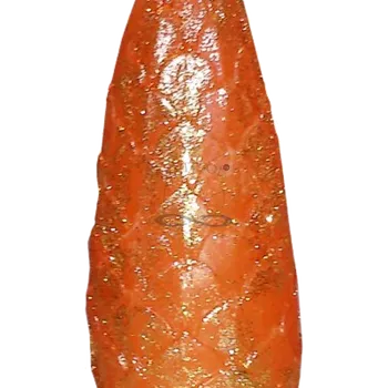 Vánoční dekorace Svíčka Šiška velká - třpyt zlato-oranžová 1