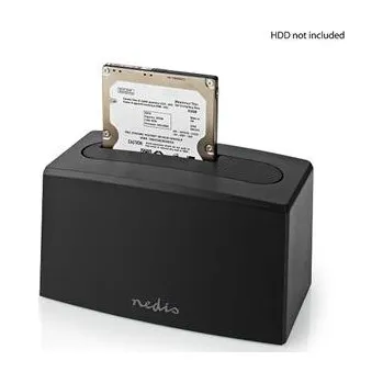 Příslušenství pro datový nosič Nedis HDDUSB3210BK USB 3.2, SATA, SSD/HDD dokovací stanice 2.5", 3.5"