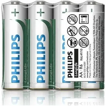 Článková baterie Philips baterie AA LongLife zinkochloridová - 4ks, tužka