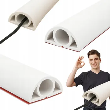 kabelová chránička Kabelová maska gumová podlahová lišta na kabely bílá nájezdová 1 metr