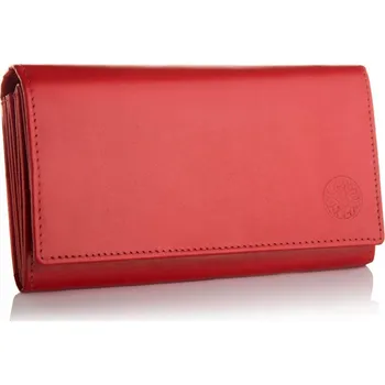 Dámská peněženka Betlewski kožená červená se zapínáním na patentku, horizontální