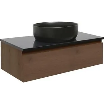 Koupelnový nábytek Koupelnová skříňka s technickým kamenem SAT B-Way 99x30x45 cm ořech mat BWAY100NUTTK