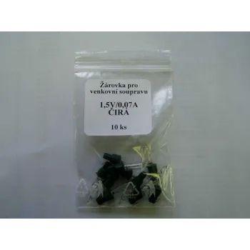 Žárovka Žárovka čirá pro venkovní řetězy SVV, 1,5V/0,07A, sáček 10 ks