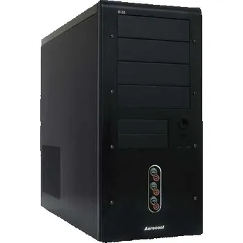 PC skříň AEROCOOL R55 Black, ATX bez zdroje, Černá, USB2, Audio