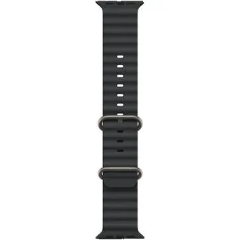 Řemínek na hodinky Apple Watch 49/46/45/44mm černý oceánský řemínek s přírodním titanem