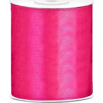 Stuha Saténová stuha na roli, RŮŽOVÁ, 10cm, 1 metr