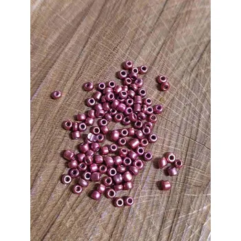 Korálek Rokajl 8/0 - 3 mm metalický, neprůhledný 20 g barva starorůžová