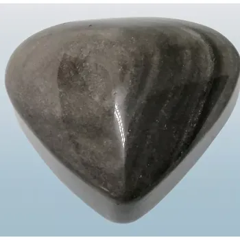 Obsidián stříbrný úžasné srdce v AA kvalitě 6x6 cm