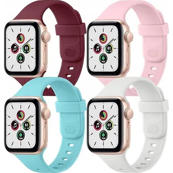 Příslušenství k chytrým hodinkám 4x SILIKONOVÝ ŘEMÍNEK PRO APPLE WATCH 1/2/3/4/5/6/7/8/9/SE 38/40/41