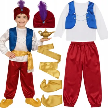 Karnevalový kostým KOSTÝM ALLADIN ALIBABA ARABSKÝ PRINC KARNEVALOVÝ PŘEVLEK VELIKOST M (110-116 cm)