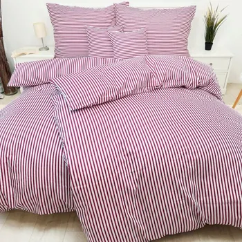 Povlečení Bavlněné Saténové povlečení Linky Červené Zapínání: zip, Velikost polštáře: 50x70, Velikost přikrývky: 140x240