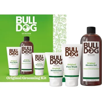 Sprchový gel Bulldog Original hydratační krém na obličej 100 ml + sprchový gel pro muže 500 ml + Bulldog Original Face Wash čisticí gel na obličej 150 ml