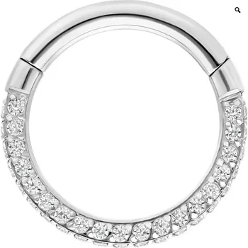 Piercing Wildcat – Kruhový piercing Wildcat 3-Sided Multicrystal Clicker Silver – 1,2 x 10 mm